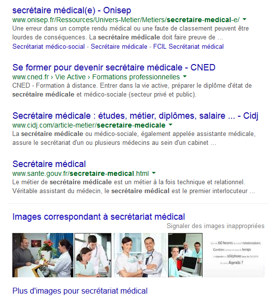 resultats de rechercher pour le mot-cle secretariat medical